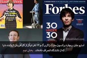 استیو جابز، ریچارد برانسون، مارک زاکربرگ و 12 نفر دیگر از کارآفرینان ثروتمند دنیا که از دانشگاه انصراف داده‌اند. بخش دوم